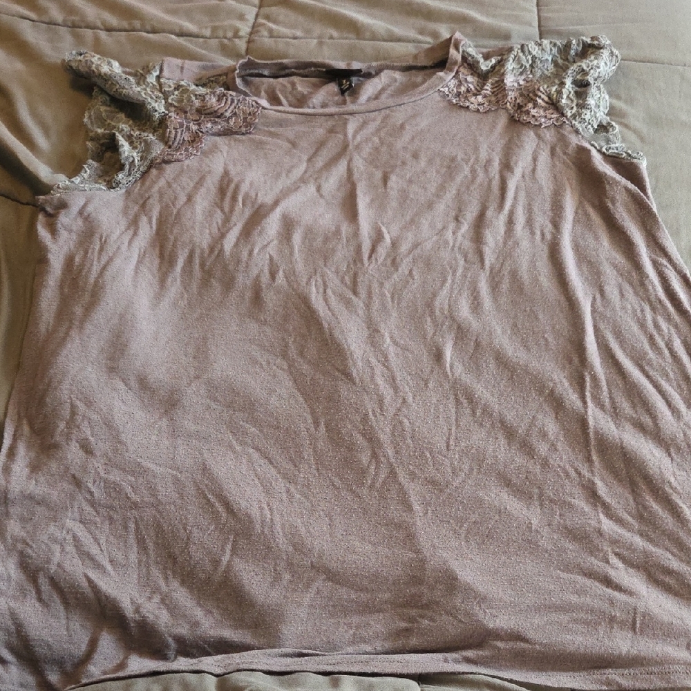 Torrid Mauve Lace Accent Top